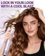 Hair Dryer Brush 8-in-1 Dual Voltage Hot Air Styler – Fast-Drying 110,000 RPM Ionic Blow Dryer with Straightener & Curler Attachments, Frizz-Free Volumizing Styler with Protective Hard Case-Purple