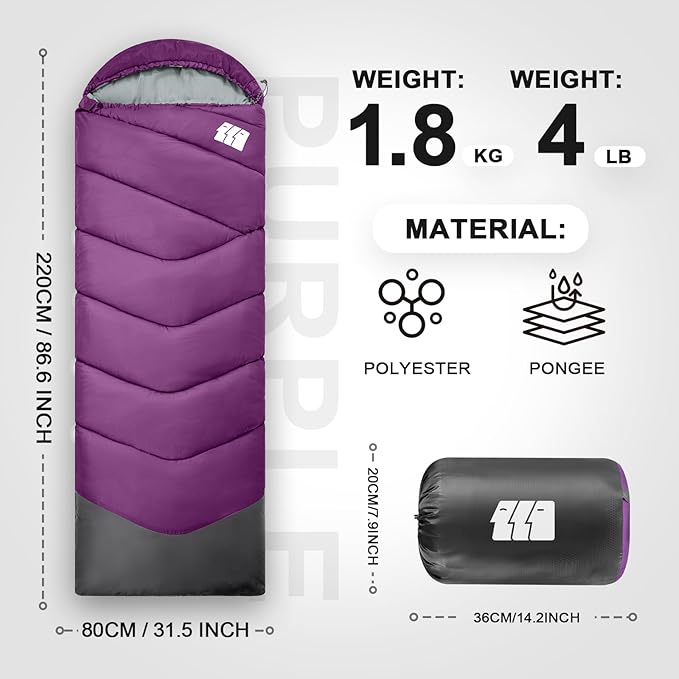 Sleeping Bags for Adults Cold Weather, Waterproof, Lightweight Sleeping Bag for - Image 2