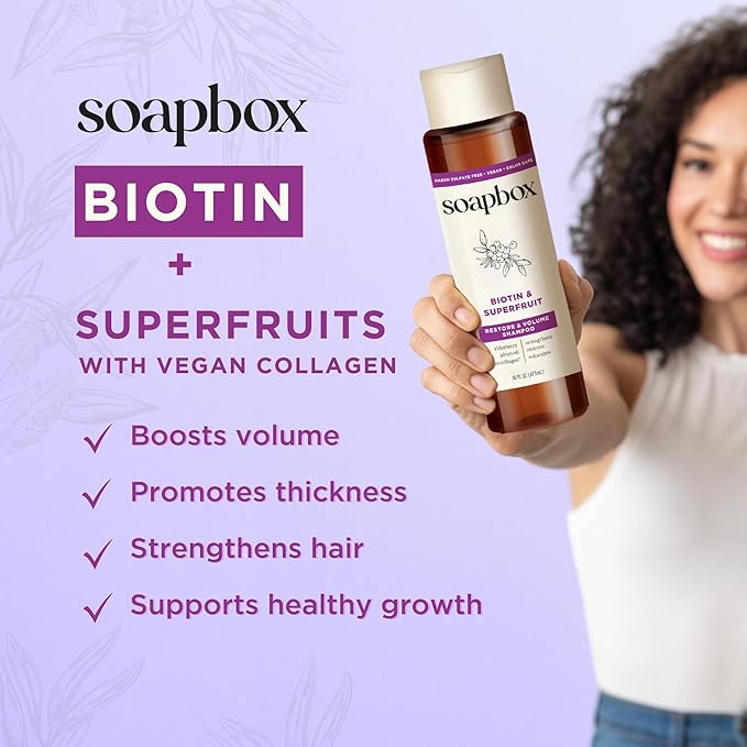 Soapbox Biotin Shampoo, Biotin & Collagen Super Fruit Shampoo - Image 3
