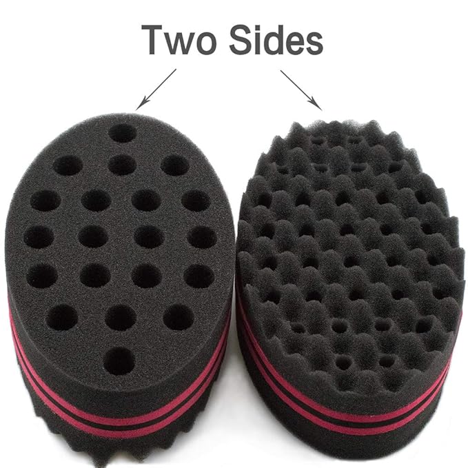 Hair Magic Twist Sponge: Two-Sided Dread Afro Coil Barber Tool for Curling and Waving Men's and Women's Long/Short Hair, 1 Pc