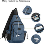 MOSISO Sling Backpack, Canvas Crossbody Hiking Daypack Bag - Image 3