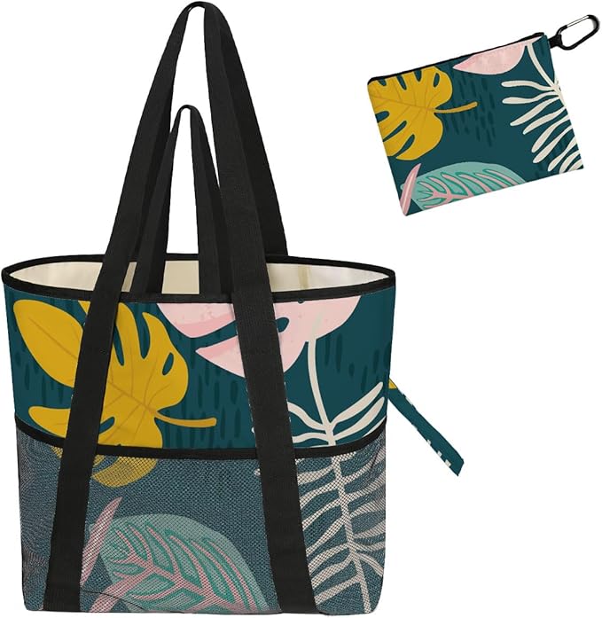 Sandproof Beach Bag with Zipper by NBIAN