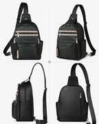 FADEON Large Sling Bag for Women, Leather Crossbody Purse Designer Anti Theft - Image 7