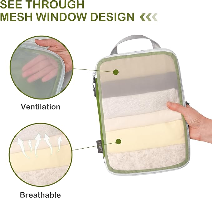 Cipway Mesh Compression Packing Cubes, Ultralight See Through Luggage Organizer - Image 2