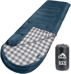 MEREZA Flannel Sleeping Bag for Adults XL, Large Wide Sleeping Bags for Camping by MEREZA