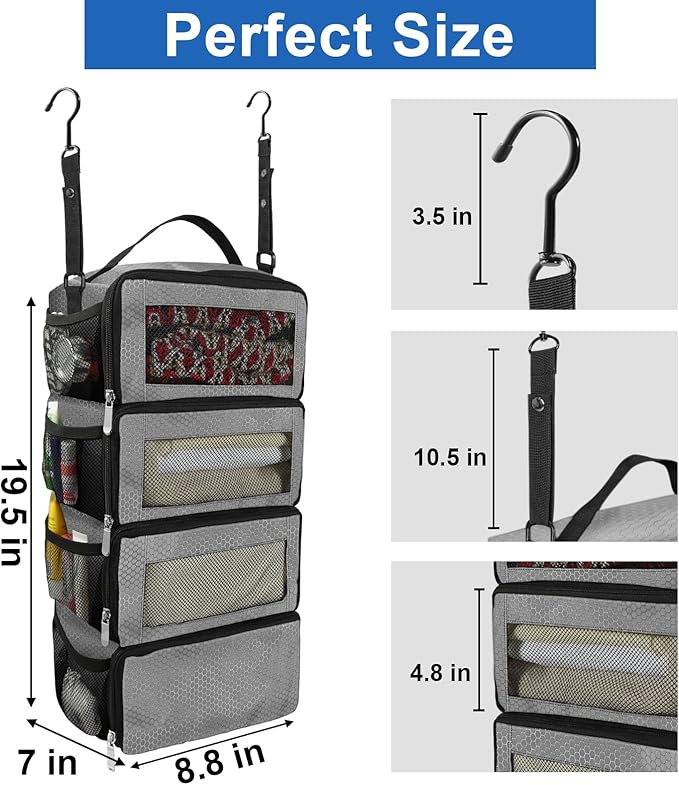 Suitcase Organizer, Travel Luggage Organizer Portable Hanging Travel Shelves - Image 4