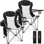 FUNDANGO Folding Camping Chair Heavy Duty, 2 Pack Oversized 440 Lbs Support by FUNDANGO