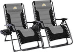 Oversized Padded Zero Gravity Lounge Chair Set of 2, Foldable Patio Anti by ColegenceOutdoor
