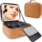 Travel Makeup Bag with LED Mirror Travel Makeup Organizer with 3 Lighted by Unknown