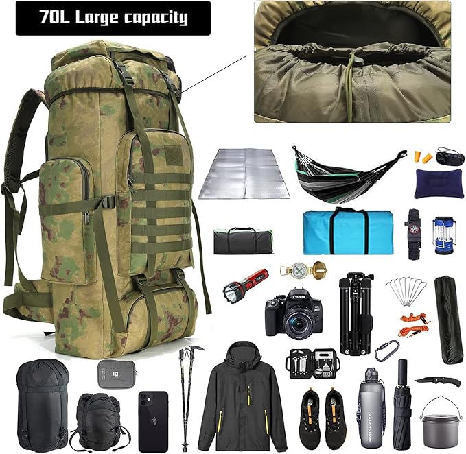 Hiking Backpack for Men 70L/100L Camping Backpack Military Rucksack Molle 3 - Image 3