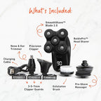 Groomie Cordless Bald Head Shavers for Men, BaldiePro Head Grooming Kit - Ergonomic & Waterproof Head Shavers for Bald Men - Electric Hair Shaver & Head Razor - Men's Rotary Shaver for Smooth Shave