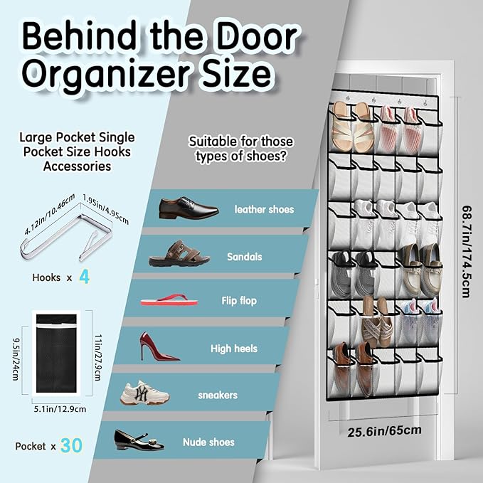 Over the Door Shoe Organizer - Image 3