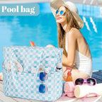 LEDAOU Large Beach Tote Bag Women Waterproof Sandproof Zipper Beach Tote Bag - Image 6