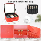 Travel Makeup Bag with LED Mirror and 10x magnifying glass with 3 Lighted - Image 5