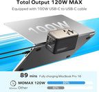 MOMAX Universal Travel Adapter, 120W GaN Fast International Power Adapter - Image 2