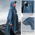 ANYOO Hooded Rain Poncho for Adults Waterproof Lightweight Rain Coat for Men - Image 6
