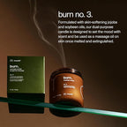 Maude Burn No. 3 - Hydrating + Skin-Softening Soybean + Jojoba Oil Massage Candle - Soothing Warm Massage Oil Candle with Notes of Eucalyptus + Sandalwood - Relaxing Self Care Gifts (4 oz)