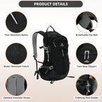 22L Hiking Backpack Lightweight Durable Waterproof Internal Frame Multi-Purpose - Image 4