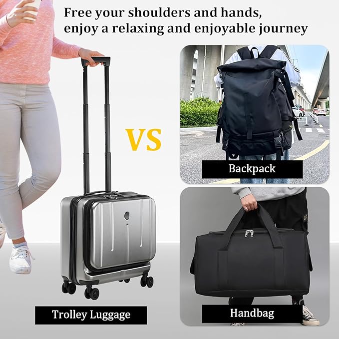 16 Inch Carry On Luggage with 2 Compartments - Image 8