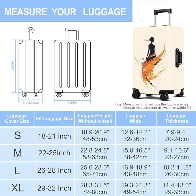Luggage Cover Washable Suitcase Protector Anti-scratch Suitcase cover Fits - Image 6