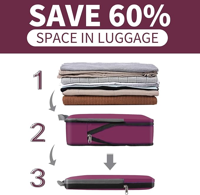 BAGAIL 4 Set/6 Set/8 Set Compression Packing Cubes Travel Accessories - Image 4