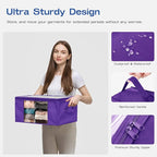 Clothes Storage Bags, Foldable Thick Fabric Blanket Storage Bags, Large Clear - Image 3