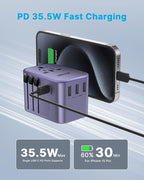 Universal Travel Adapter, VINTAR 35.5W International Power Adapter - Image 2