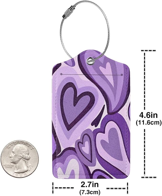 Set of 2 Luggage Tag for Suitcases Tie dye PU Leather Luggage Tag - Image 2