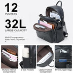 Backpack Purse for Women Laptop Backpack, Leather Travel Backpack Shoulder Bag - Image 6