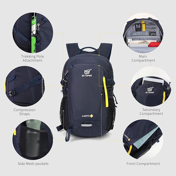 SKYSPER Small Hiking Backpack, 20L Lightweight Travel Backpacks Hiking Daypack - Image 4