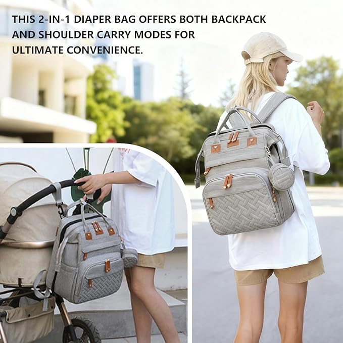 Baby Diaper Bag Backpack with Changing Station, Waterproof Large Capacity Baby - Image 8