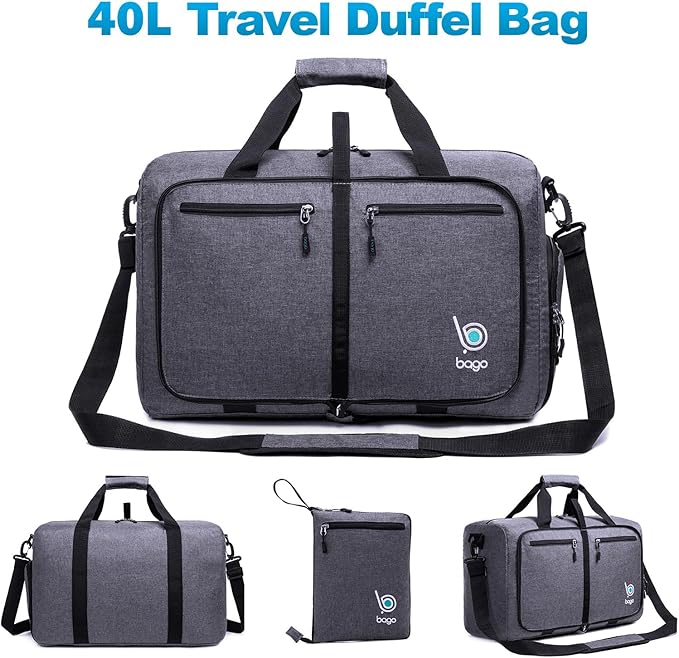 Bago Foldable Duffel Bags for Traveling Women & Men - 40L Sports Packable - Image 8