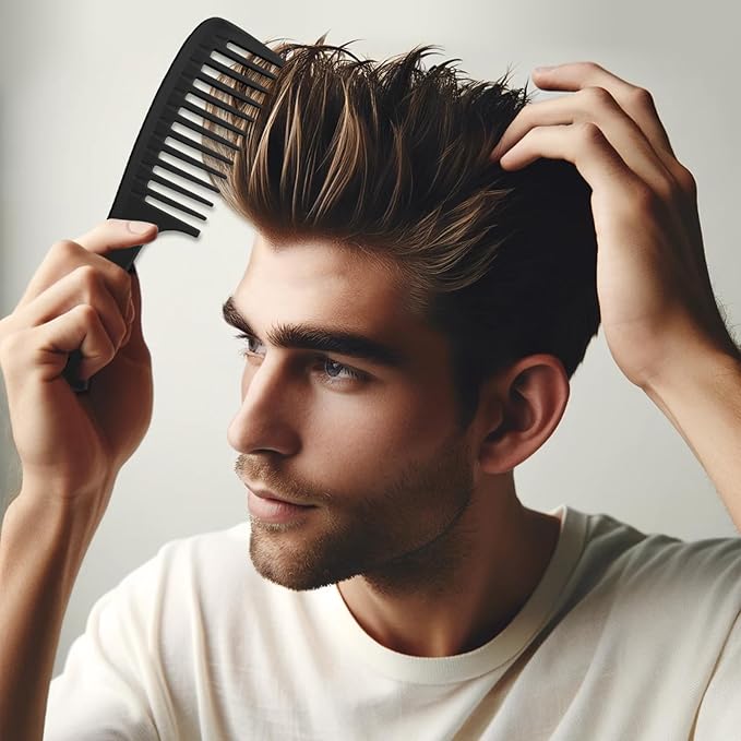 Set of 2 Professional Styling Combs – Versatile Pink and Classic Black Hairdresser's Tools for Precision Styling & Sectioning