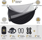 Camping Hammock with Net, Portable Lightweight Double Hammocks with Tree Straps - Image 2