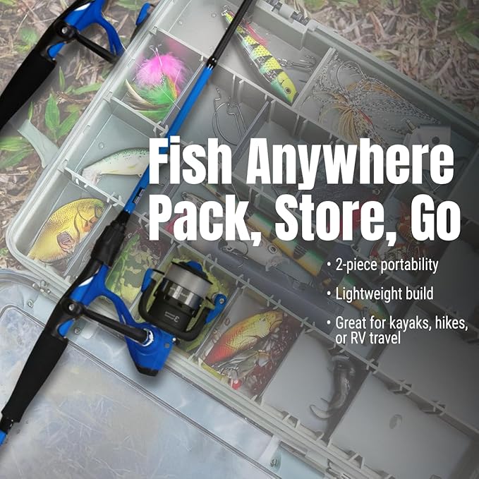 Reaction Tackle Fishing Rod and Reel Combo – 2-Piece IM6 Carbon Rods - Image 2