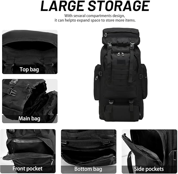 80L 2Pcs Hiking Backpack for Men - Image 5