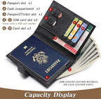Passport Holder for Travel Women RFID Blocking Genuine Leather Passport Wallet - Image 2