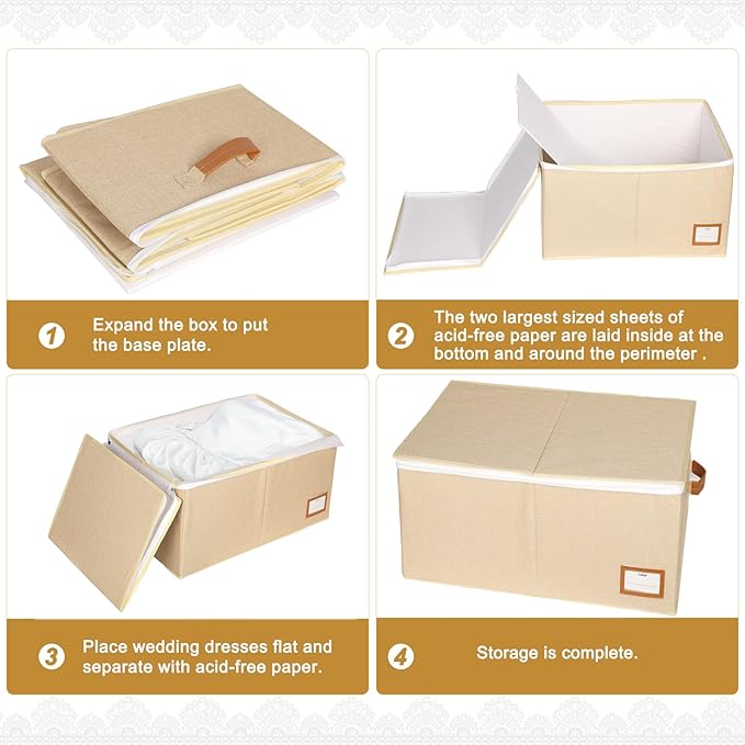 Wedding Dress Storage Box, Wedding Dress Preservation Box - Image 6