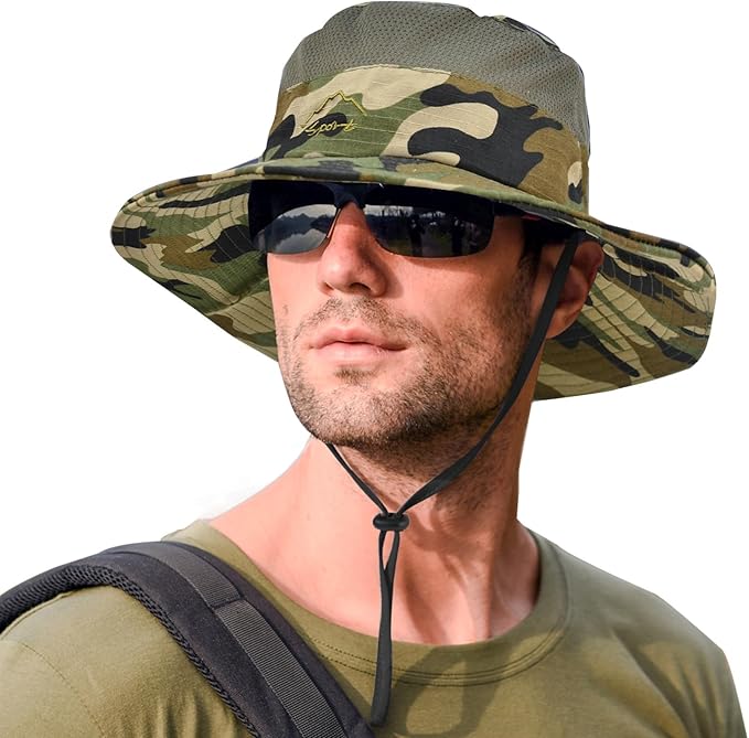 Sun Hats for Men Women Fishing Hat UPF 50+ Breathable Wide Brim Summer UV by Rosoz