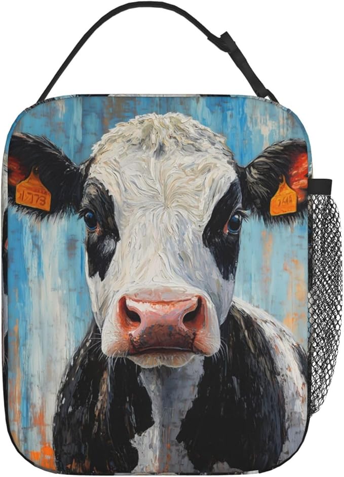 Cow Lunch Box for Kids Aldults, Realistic Animal Reusable Thermal Insulation by cromcu