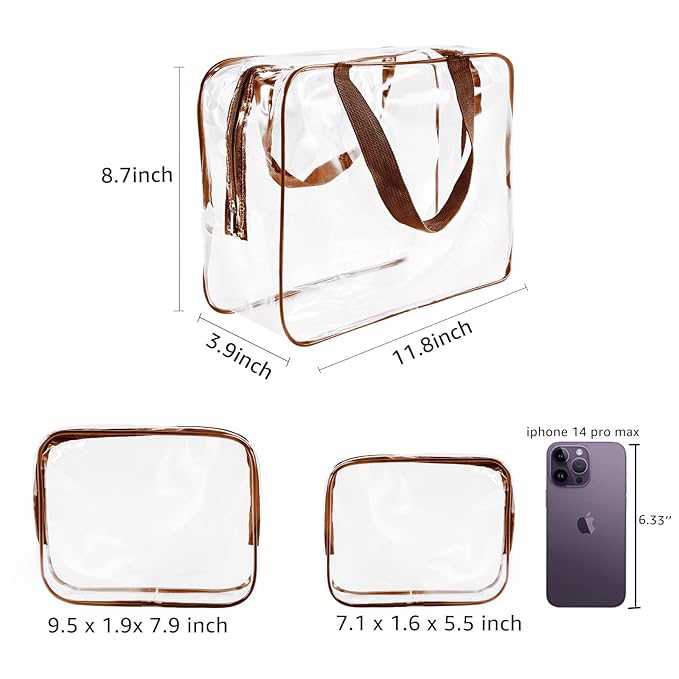 6Pcs Crystal Clear PVC Travel Toiletry Bag Kit - Image 5