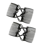 2Pcs Black Adjustable Elastic Hair Comb,Stretchy Double Comb Hair Clip,No Crease Hair Pins Double Slides Hairpins Combs Women Hair Styling Accessories Hair Care Styling Tools and Appliances