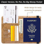 Passport Holder Cover Wallet Travel Essentials RFID Blocking Leather Card Case - Image 3
