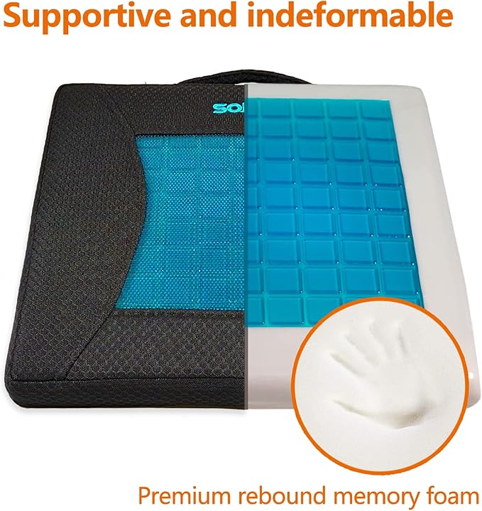 Sojoy Gel Seat Cushion, Portable Memory Foam Chair Seat Cushion - Image 7