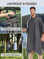 SaphiRose Extra Thick Hooded Rain Poncho Double Layer Waterproof Raincoat Jacket - Image 5