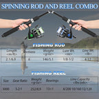 Fishing Rod, Pre-Loaded Spinning Reel Combo, Fishing Pole - Image 7
