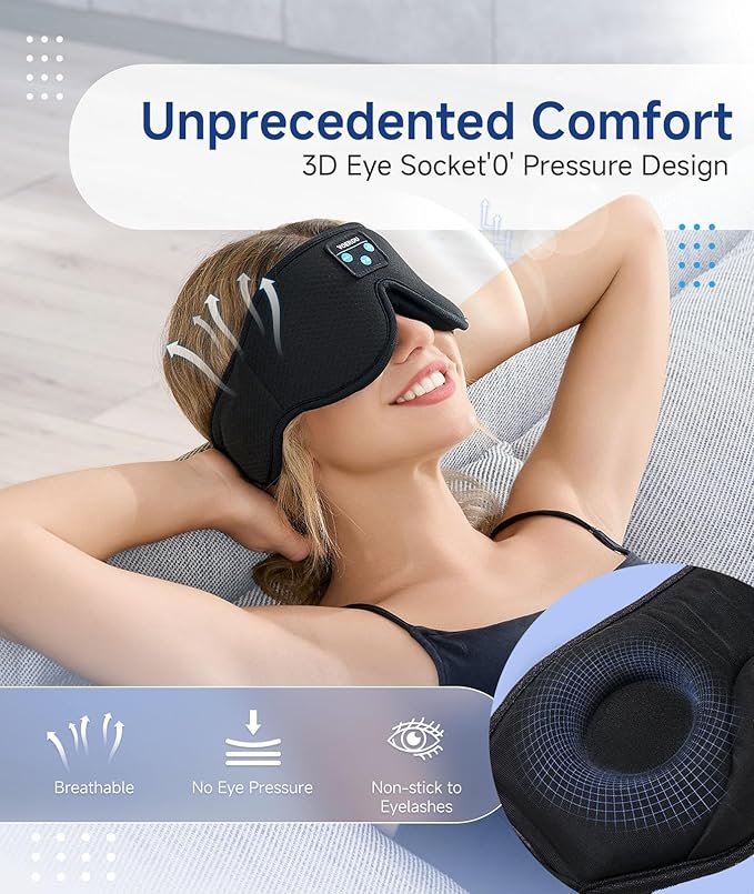 Voerou Sleep Headphones 3D Sleep Mask - Image 3