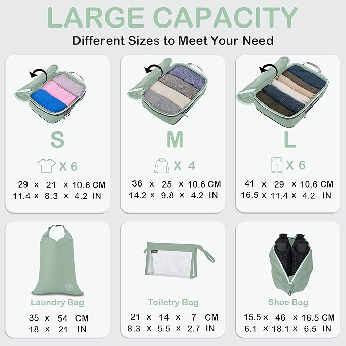 Cipway Compression Packing Cubes, Lightweight Travel Luggage Organizers - Image 6
