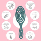 Ninabella Detangling Hair Brush for Women & Men - Does not Pull - Straightening Brushes for Straight & Curly Hair - Unique Spiral Hairbrush - Teal