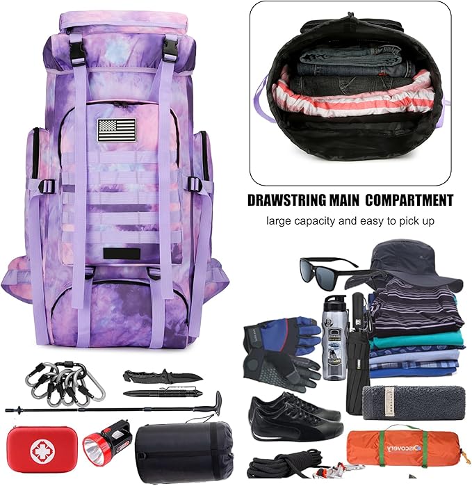 Hiking Backpack for Men 70L/100L Camping Backpack Military Rucksack Molle 3 - Image 4